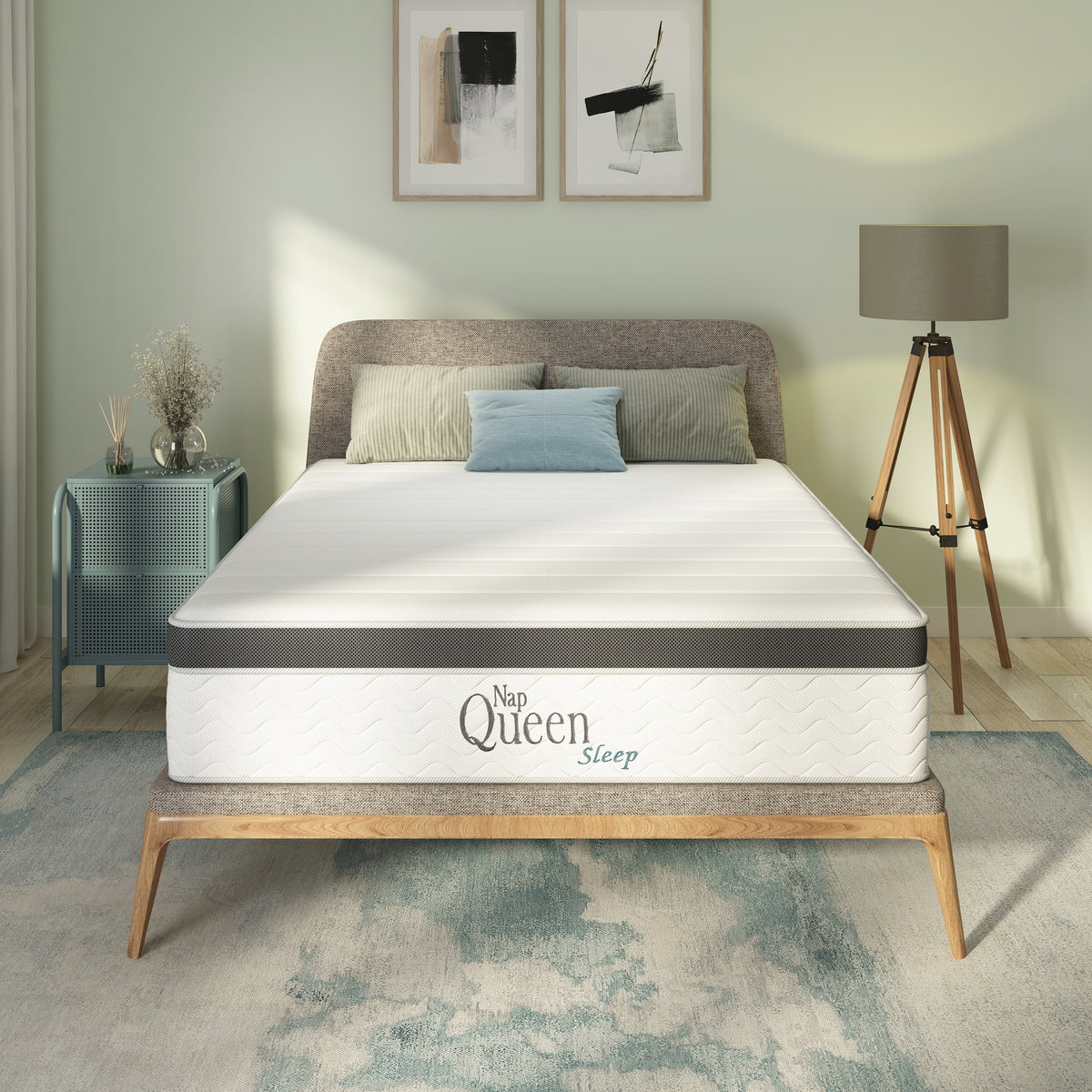 Queen 8” Hybrid Cool Gel Memory Foam and Coils Mattress I919