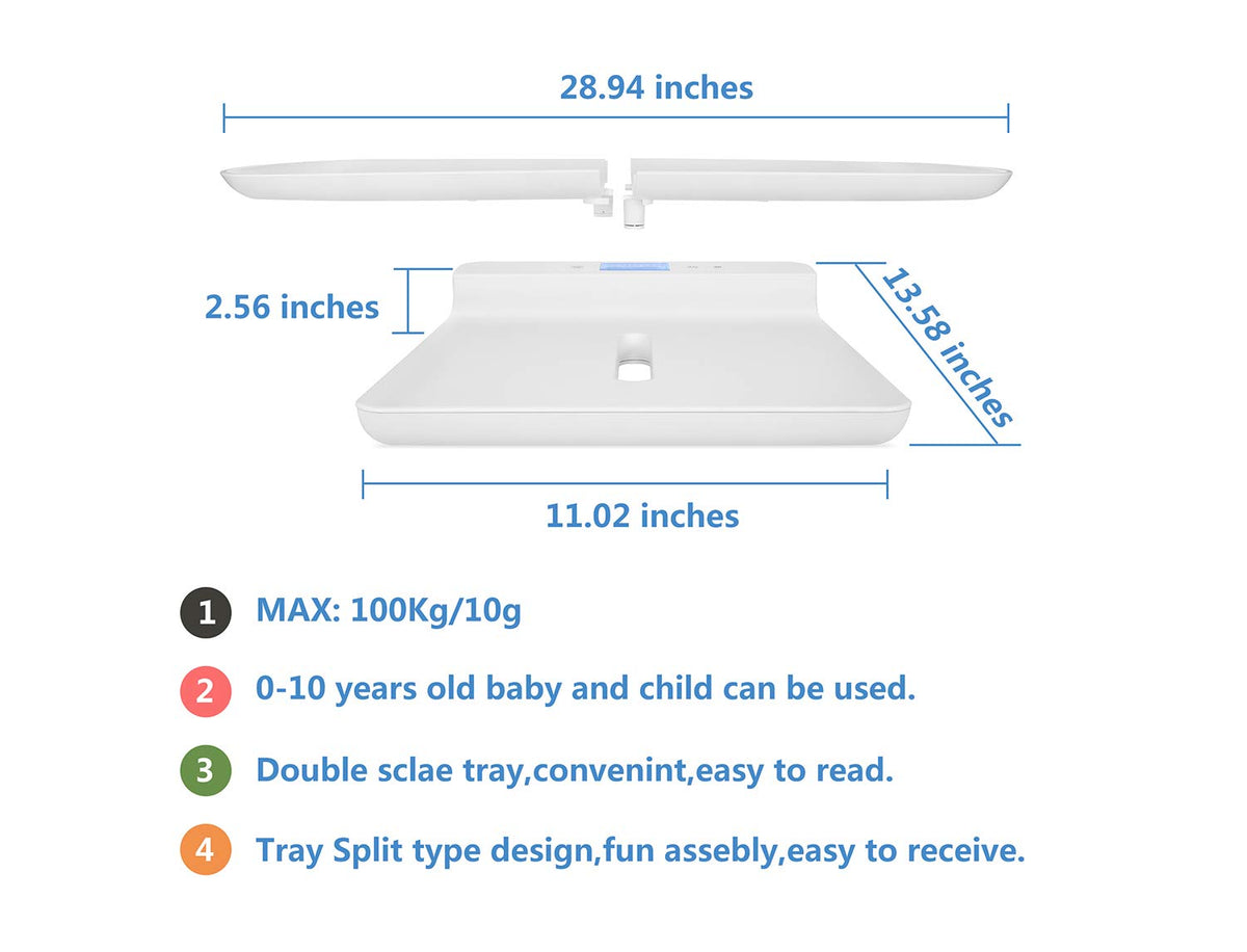 Digital Pet Scale, Infant Scale with Height Track, 220lbs, Pack of 2 G703