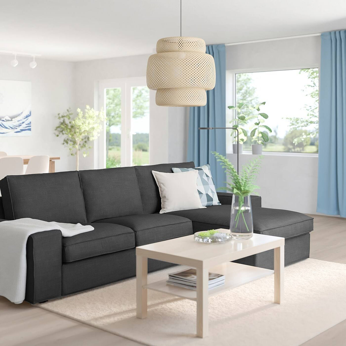 Kivik Sofa with Chaise, Hillared Anthracite H621714