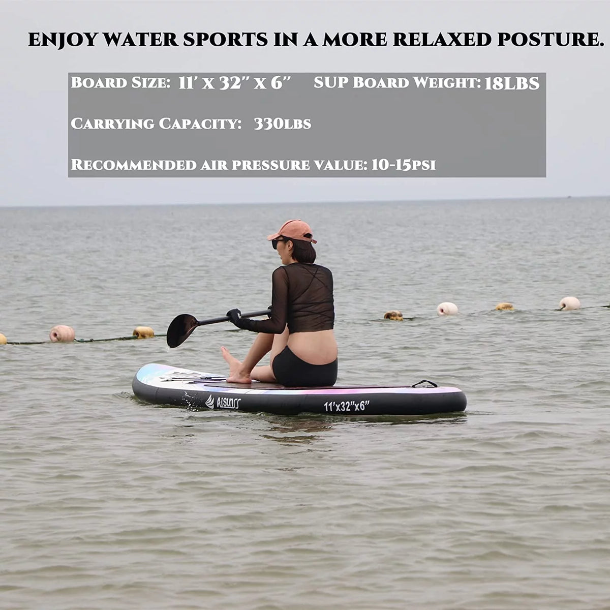 Inflatable Stand up Paddle Board 11ft Purple K889093