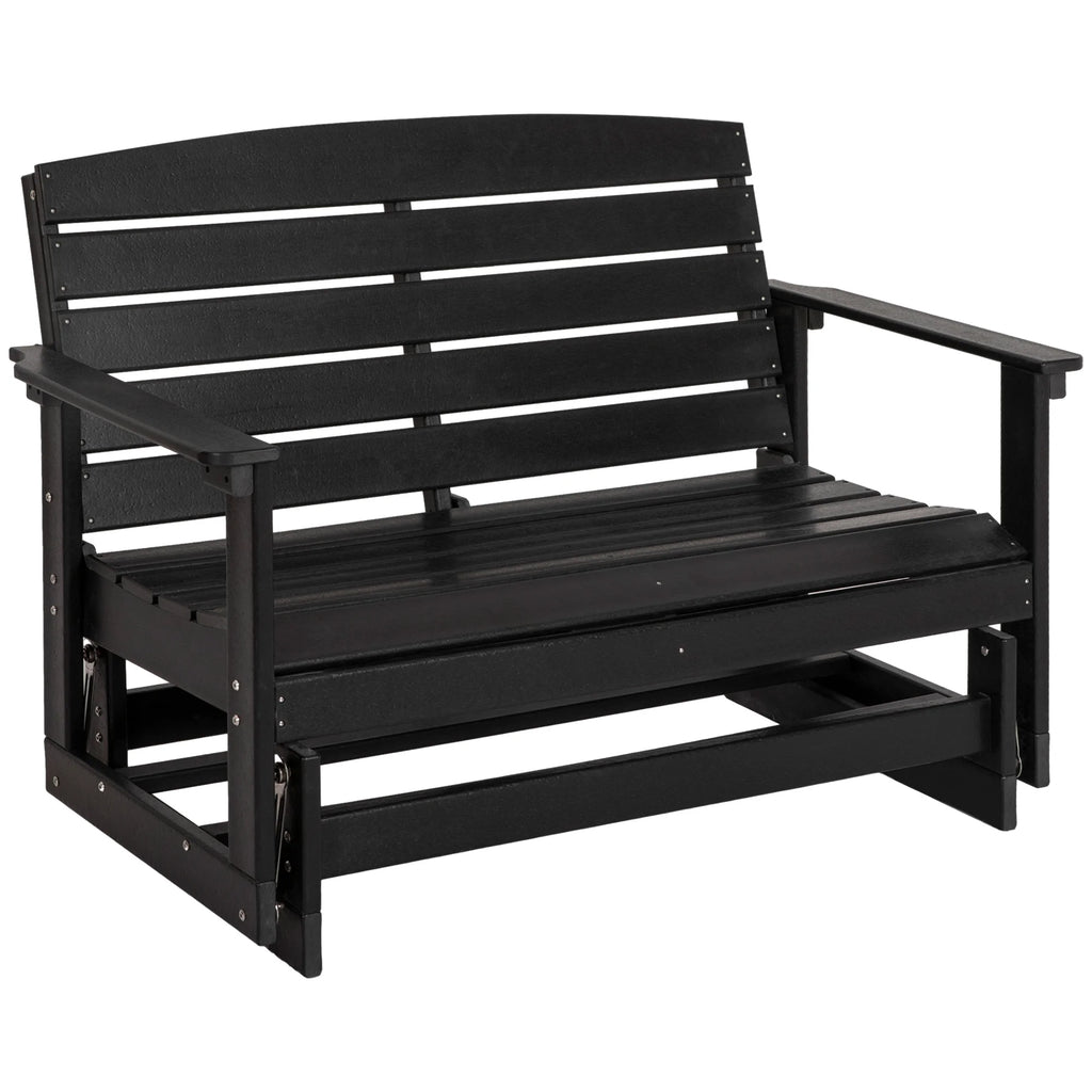 Black HDPE Double Patio Glider Bench S523994