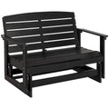 Black HDPE Double Patio Glider Bench S523994