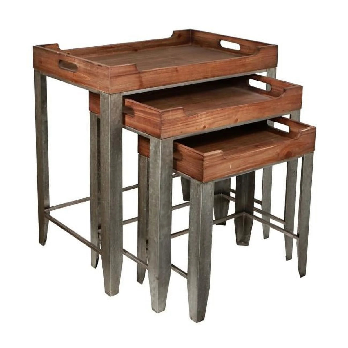 Nesting Table with Side Handles Set of 3 G163
