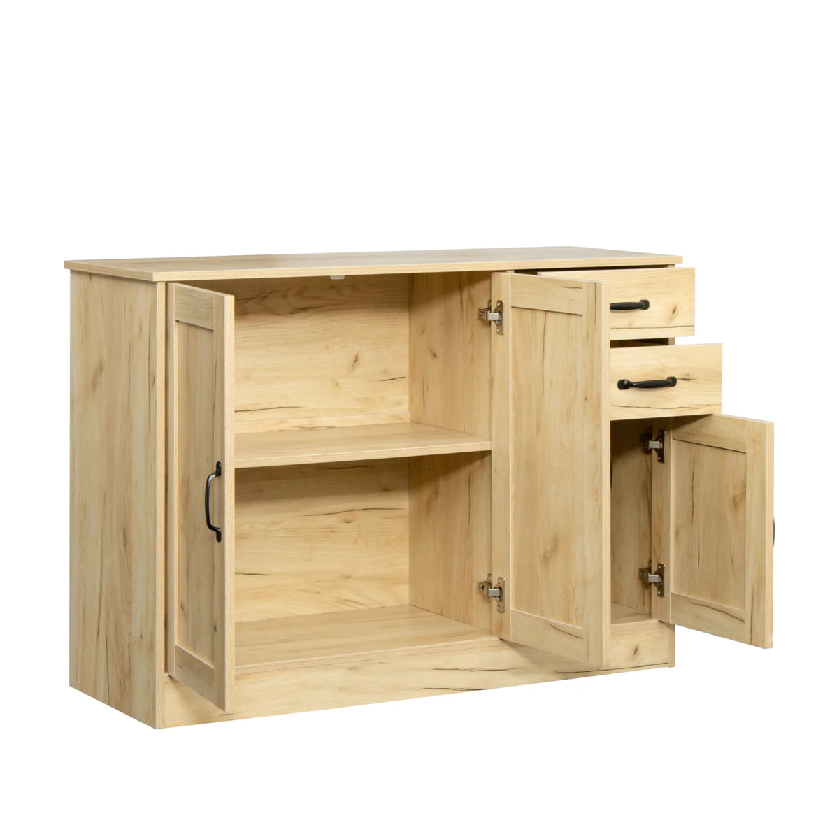 Oak Wood Buffet Sideboard with 2 Doors 1 Storage and 2 Drawers O723941