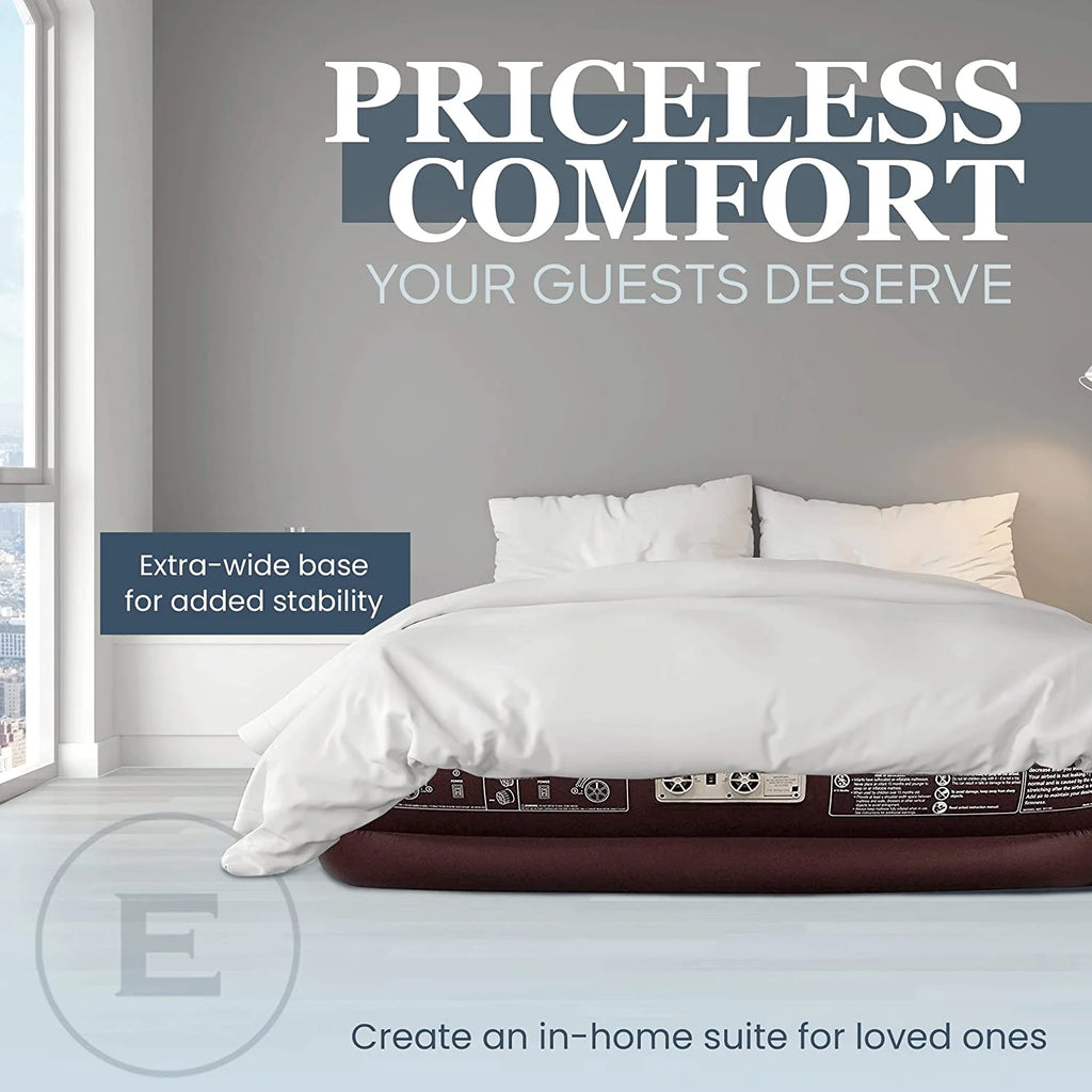 Queen Size Microfiber Air Mattress with Built-in Pump and Carry Bag V690187