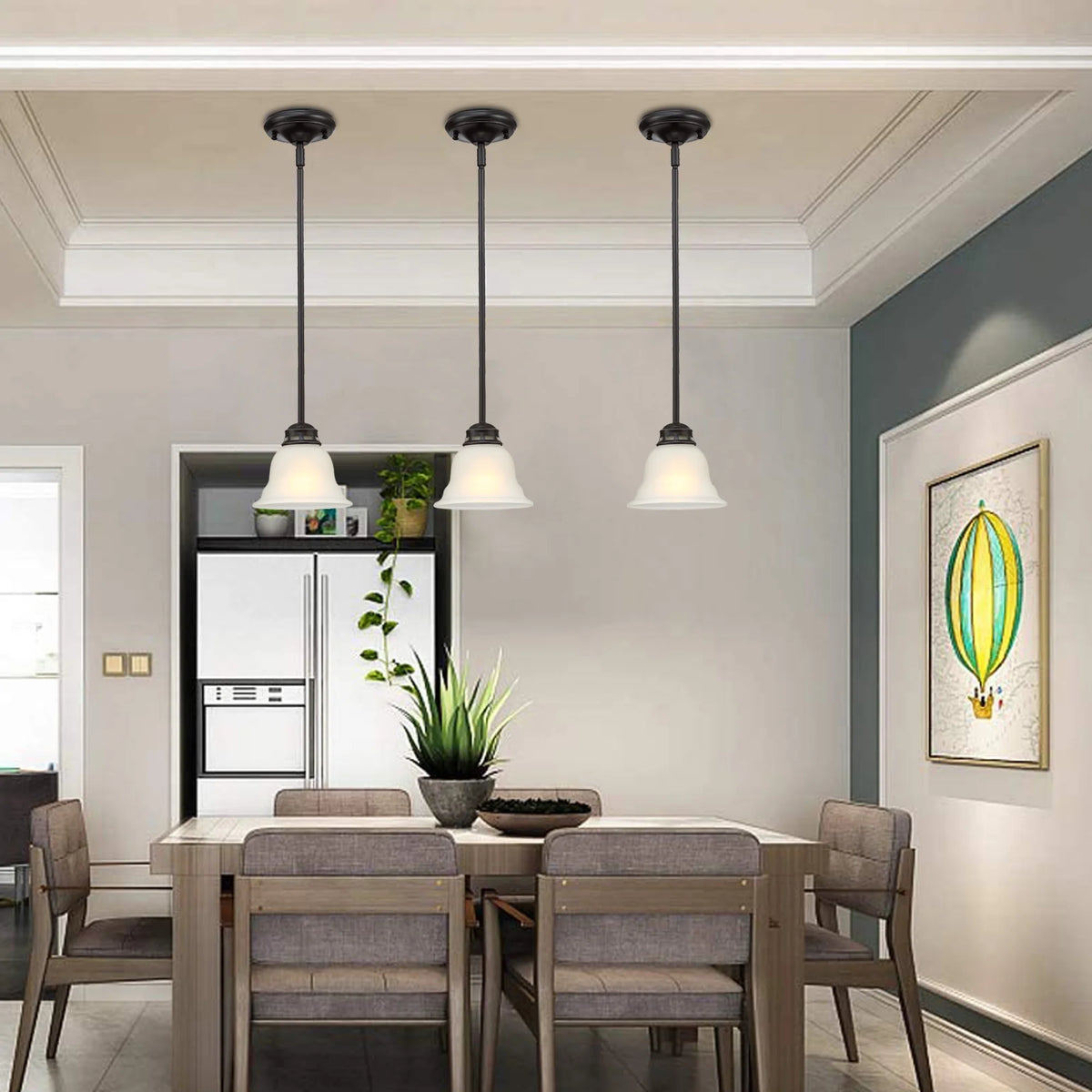 Dark Bronze Mini Pendant Light Fixture with Glass Shade O24306