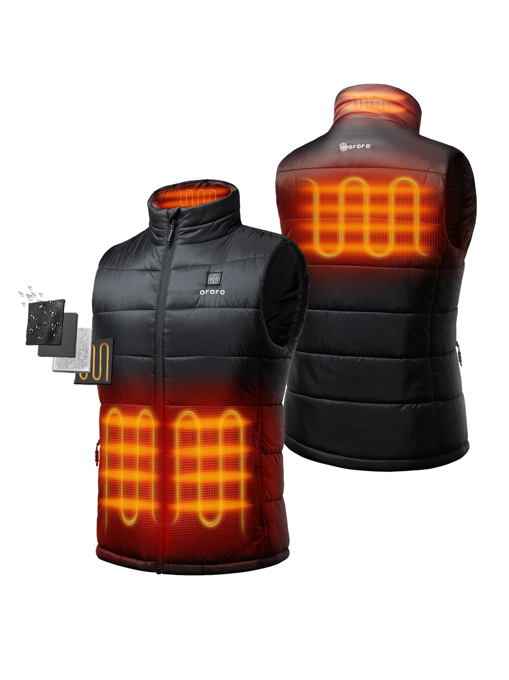 Heated Vest with Battery (Black, M) C700