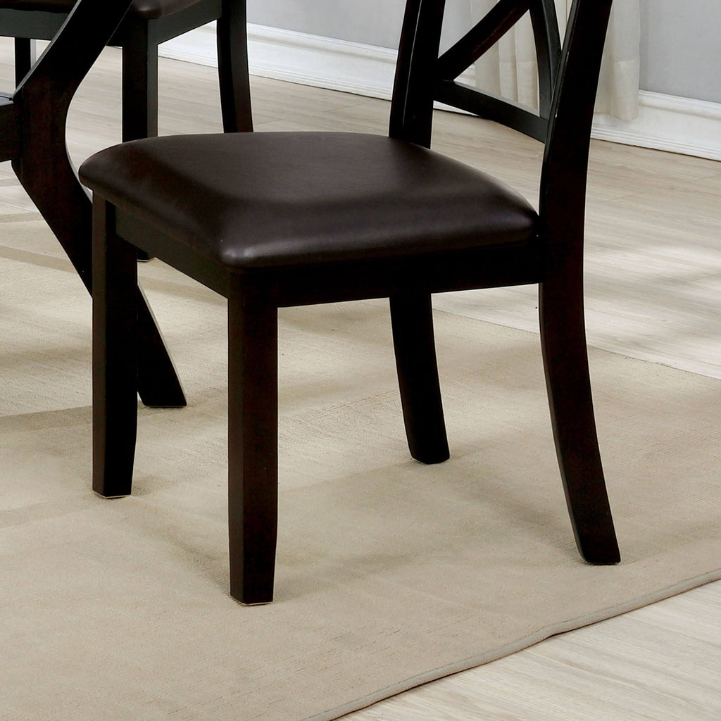 Dark Brown Wood Finish Dining Chairs (Set of 2) L976