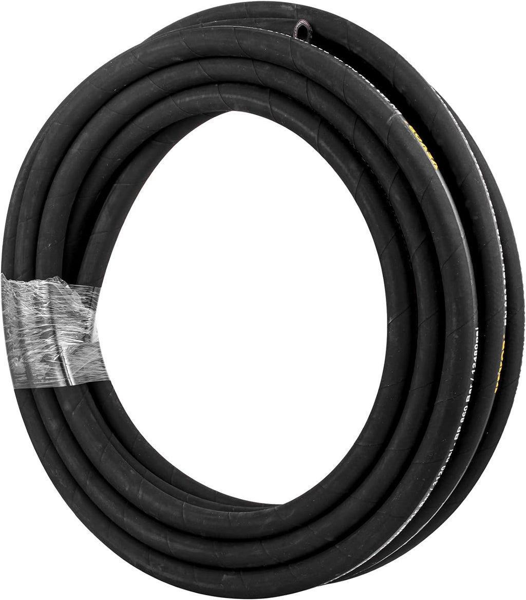 Hydraulic Hose 3/8 inch x 100 ft, 4800 PSI, Rubber, with 2 High-Tensile Steel Wire Braid K219390