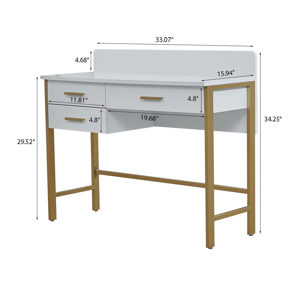 White Vanity Makeup Desk with Drawers A8109