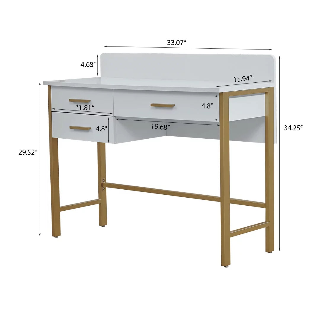 White Vanity Makeup Desk with Drawers A8109