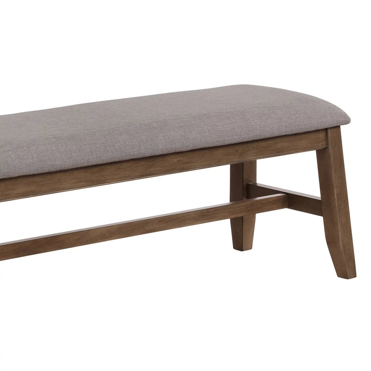 Brown and Gray Fabric Upholstered Wooden Bench M526