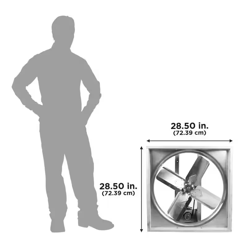 White Galvanized Steel Whole House Fan M6374
