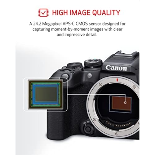 Mirrorless Camera with Lens, Tripod and Microphone, 24.2 Megapixel, 4K Video, Black L532