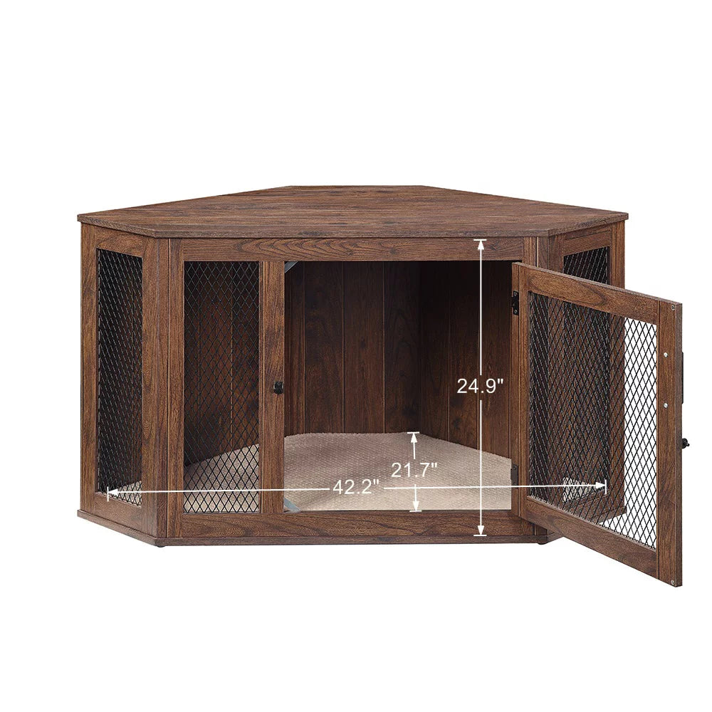 Corner Dog Crate with Cushion Y796230