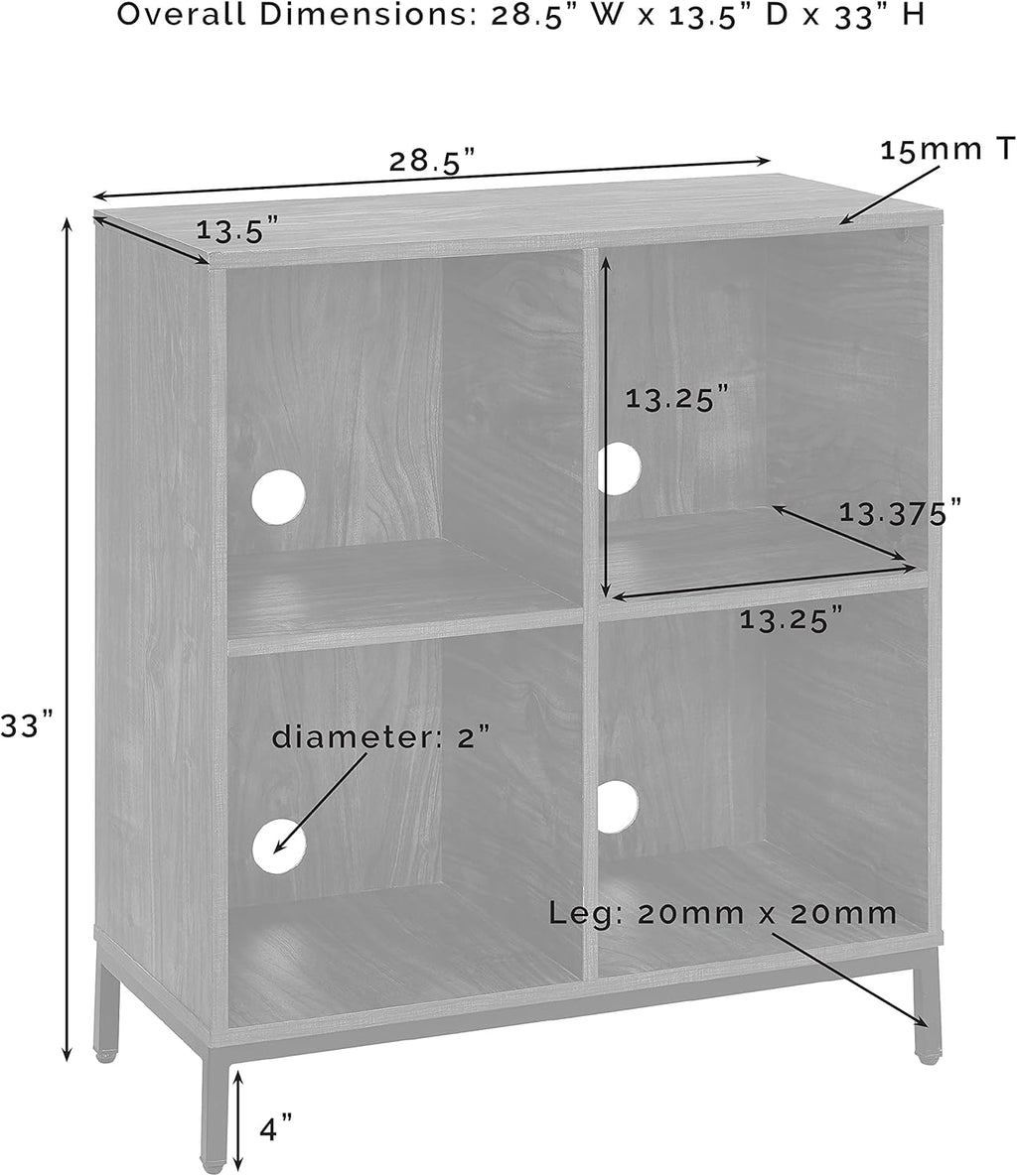Brown Ash Record Storage Cube Bookcase L8448
