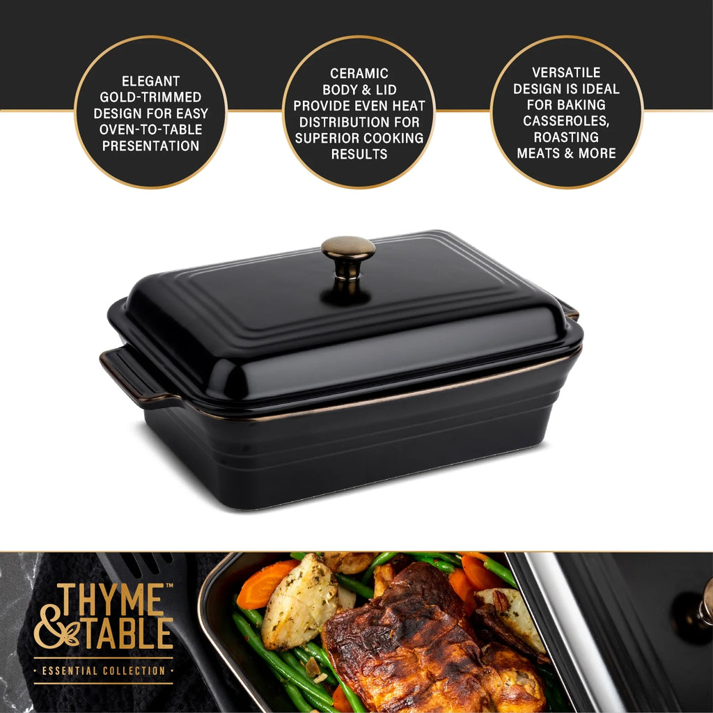 Onyx Stoneware Covered Baking Dish W58541