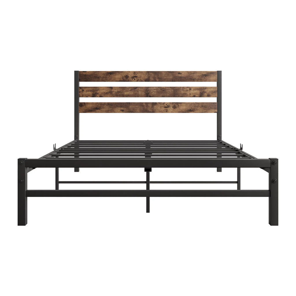 Full Size Platform Bed Frame with Wood Headboard H399112