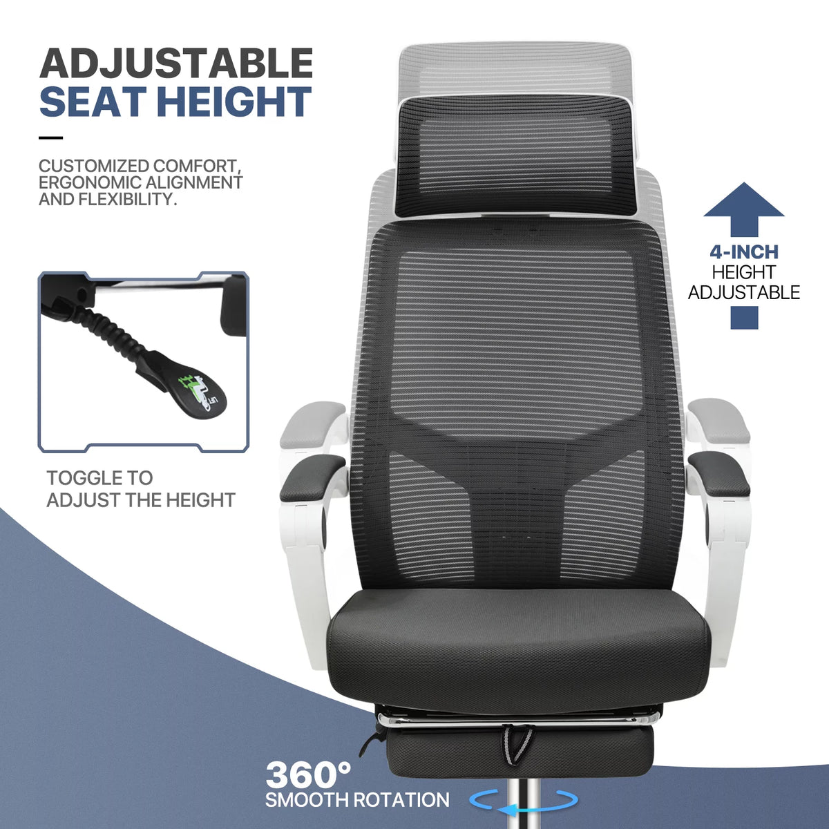 Laptop Table with Monitor Shelf and Task Seat with Lumbar Support Q60860