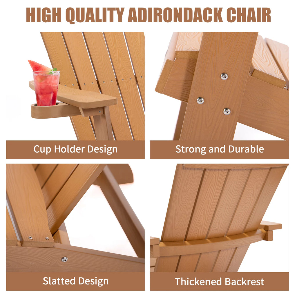 Brown Adirondack Chair with Cup Holder U737