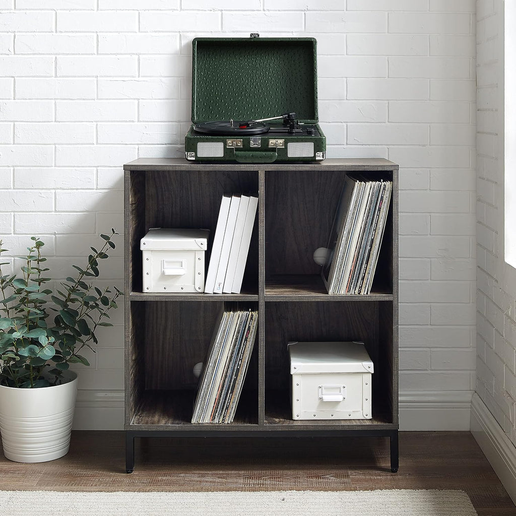 Brown Ash Record Storage Cube Bookcase L8448