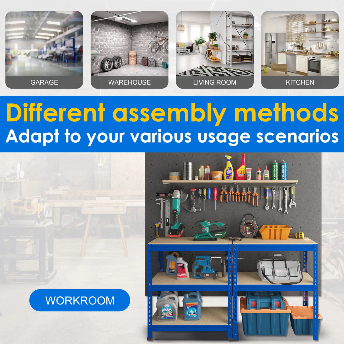 5 Tier Adjustable Metal Storage Shelves I3574