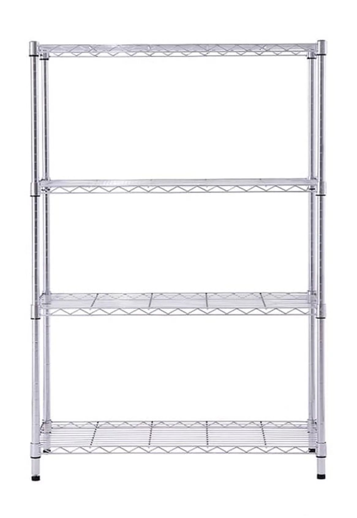 4 Tier Wire Shelf Unit Chrome 1400 lb. Capacity B258