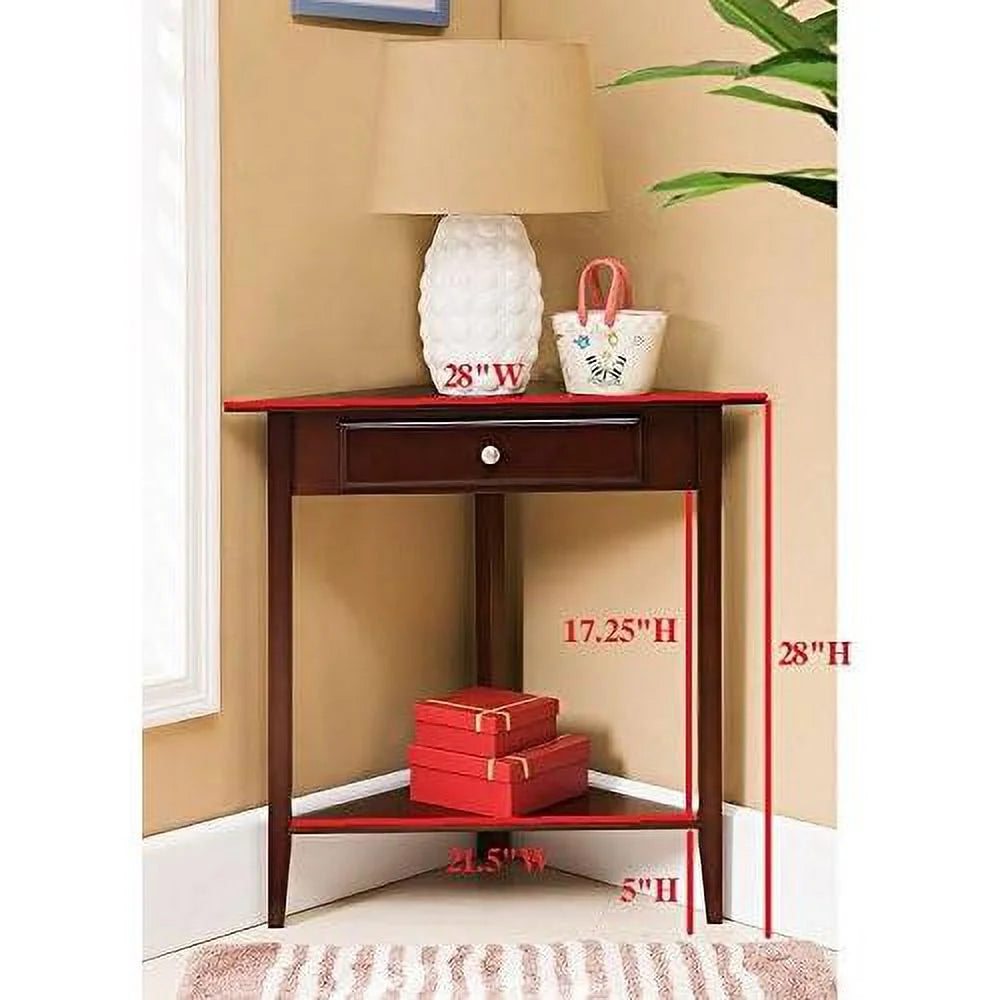 Wood Corner Sofa Accent Table With Drawer D882260