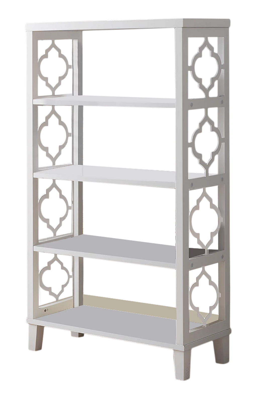 White 5 Tier Wood Bookcase J707