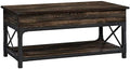 Wood and Metal Lift-Top Coffee Table in Carbon Oak/Black F5457