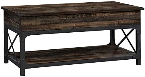 Wood and Metal Lift-Top Coffee Table in Carbon Oak/Black F5457
