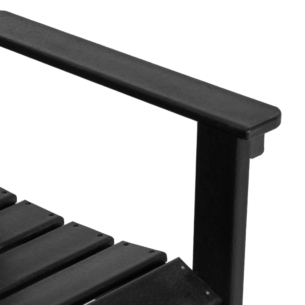 Black HDPE Double Patio Glider Bench S523994