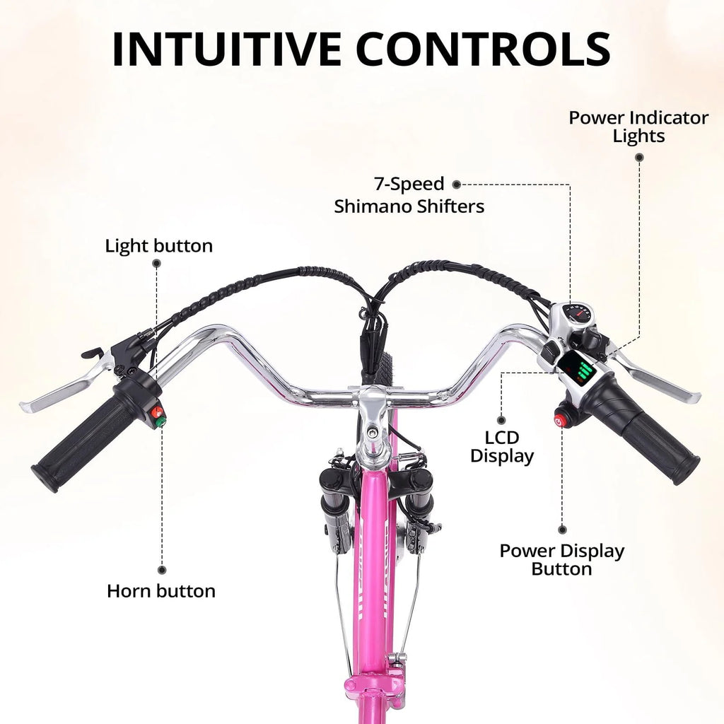 Electric Tricycle 7 Speeds 36V 10Ah Large Basket L89433