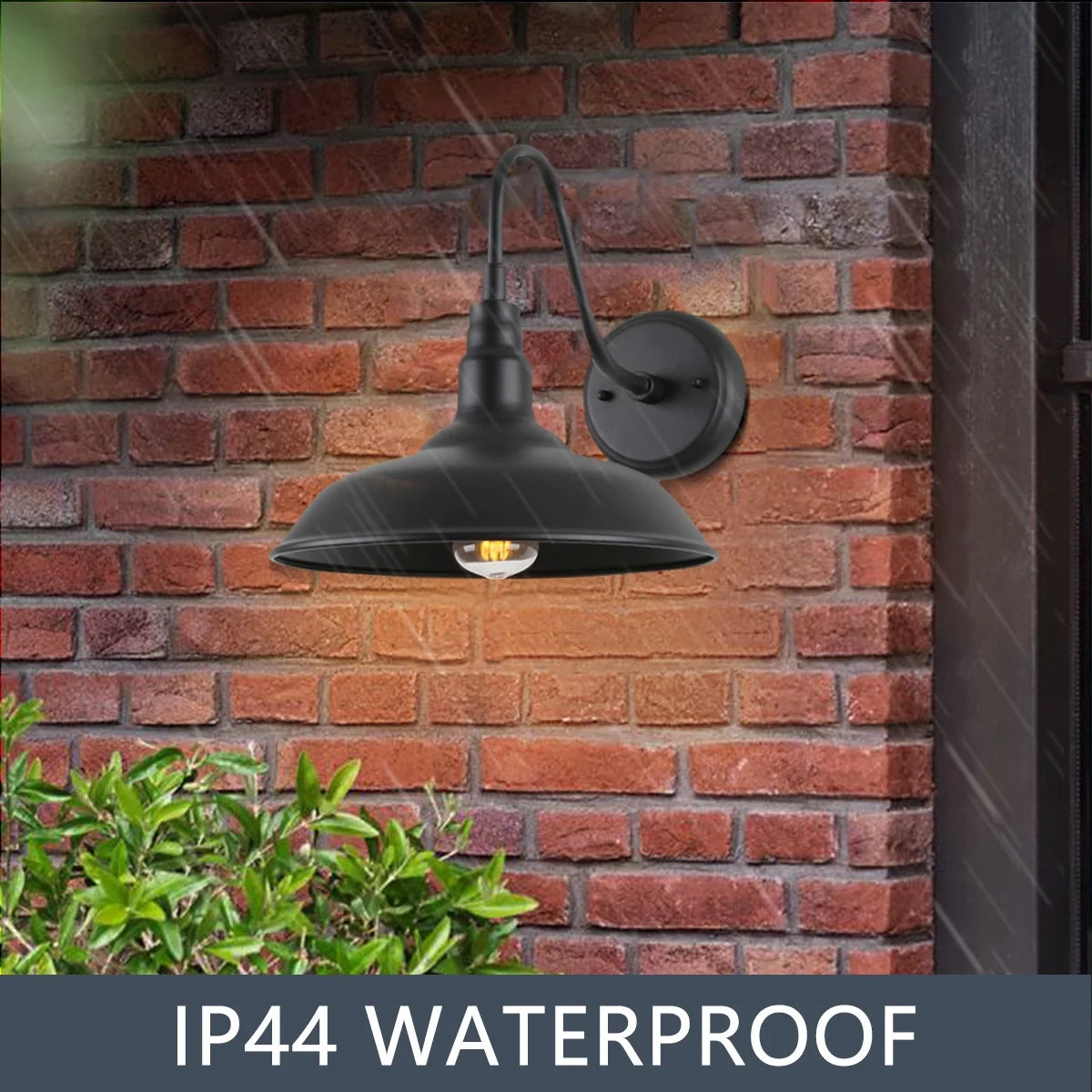 Black Gooseneck Wall Sconce 10 Inch 1 Pack J844