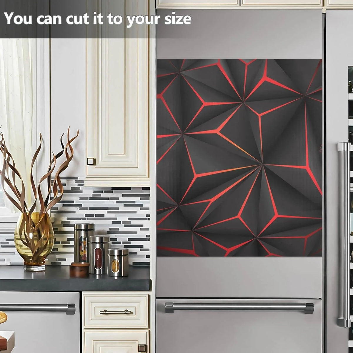 Black Geometric Dishwasher Magnet Sticker A175