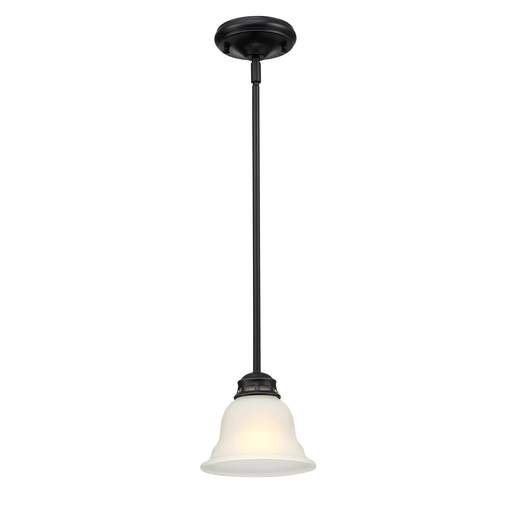 Dark Bronze Mini Pendant Light Fixture with Glass Shade O24306