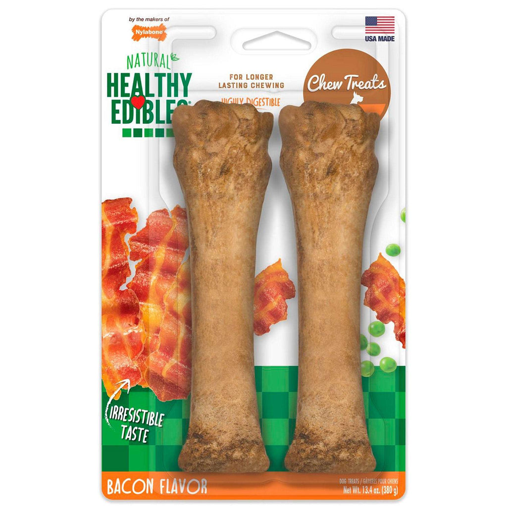 Bacon Dog Chew Treats 8-inch 2 count R1204