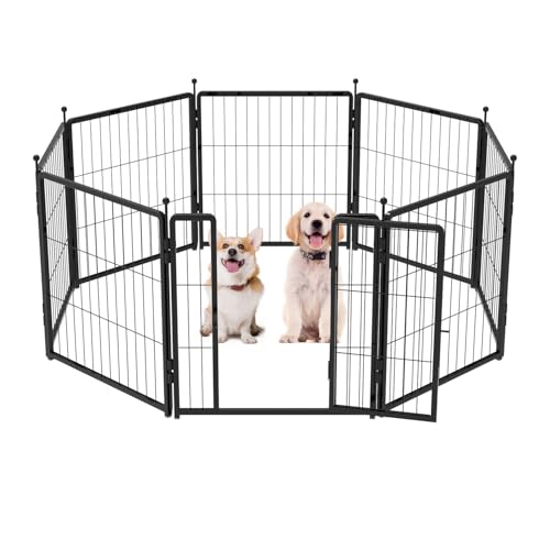 24 inch 12 Panels Heavy-Duty Metal Dog Playpen J905952